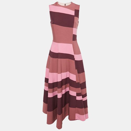 Roksanda Pink & Purple Paneled Stretch Crepe Midi Dress S - Roksanda Ilincic - Modalova