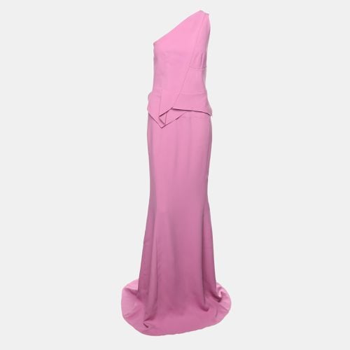 Roland Mouret Pink Crepe One Shoulder Evening Dress M - Roland Mouret - Modalova