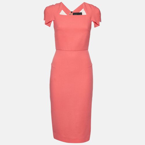 Roland Mouret X Selfridges Pink Wool Crepe Midi Dress M - Roland Mouret - Modalova