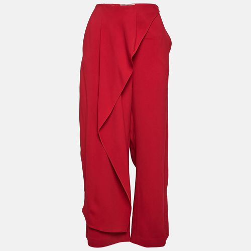 Roland Mouret Red Crepe Draped Wide-Leg Trousers L - Roland Mouret - Modalova