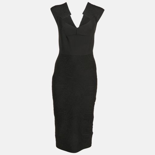 Roland Mouret Black Textured Knit Bodycon Dress M - Roland Mouret - Modalova