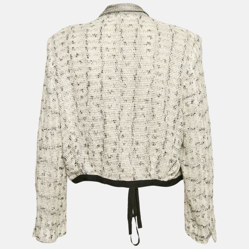 Off Patterned Cotton Knit Wrap Jacket XL - Roland Mouret - Modalova