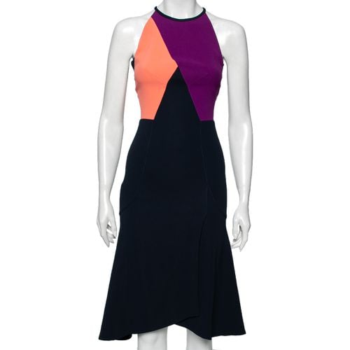 Roland Mouret Color Block Stretch Crepe Kennard Halter Dress S - Roland Mouret - Modalova