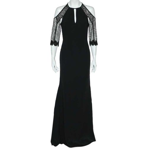 Roland Mouret Black Crepe & Lace Paneled Carrington Gown M - Roland Mouret - Modalova