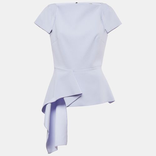 Roland Mouret Purple Crepe Asymmetrical Peplum Top M - Roland Mouret - Modalova