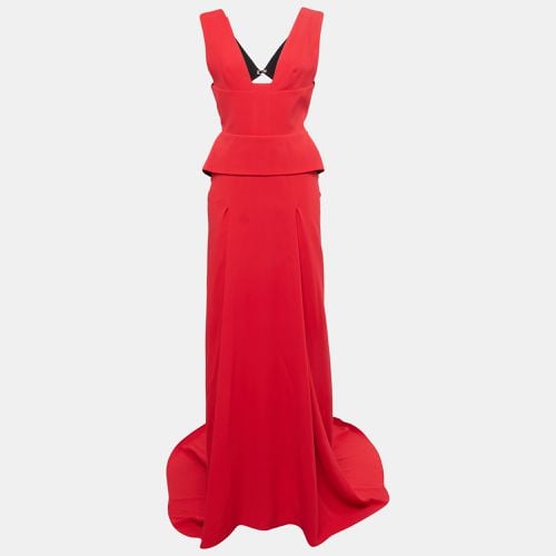 Roland Mouret Red Crepe Flared Lubelia Gown M - Roland Mouret - Modalova