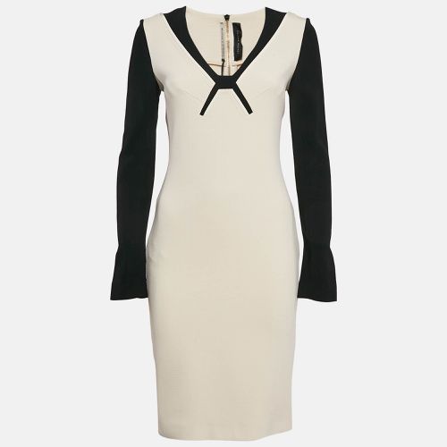 Roland Mouret Beige/Black Crepe Long Sleeve Sheath Dress M - Roland Mouret - Modalova