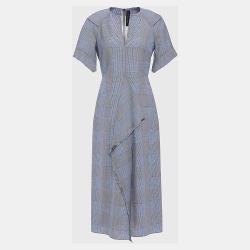 Roland Mouret Black Checked Wool Midi Dress S (UK 8) - Roland Mouret - Modalova