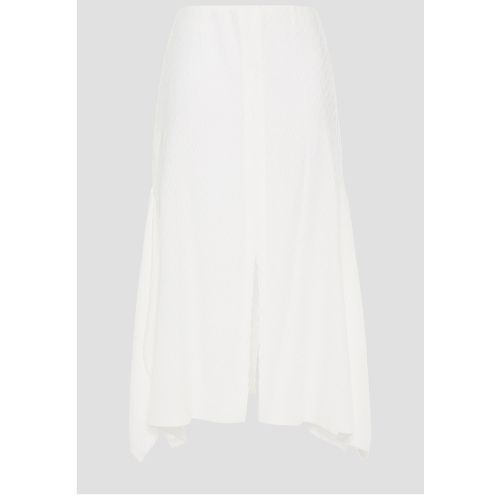 Roland Mouret White Crinkled ChiffonMidi Skirt L (UK 12) - Roland Mouret - Modalova