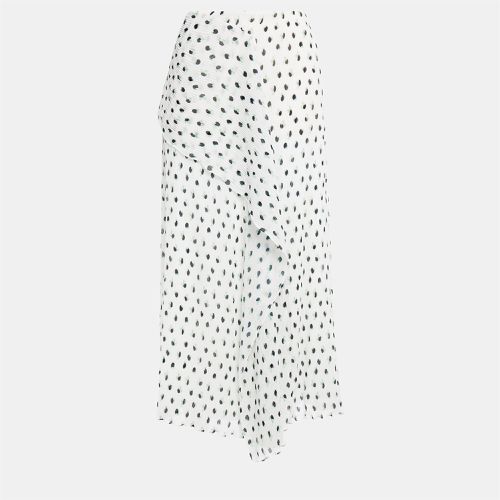 Roland Mouret White Printed Plissé Midi Skirt L (UK 12) - Roland Mouret - Modalova