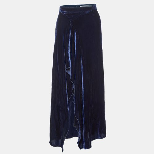 Roland Mouret Navy Blue Velvet Haxby Midi Skirt M - Roland Mouret - Modalova