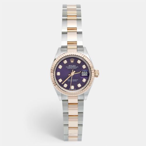 Rolex Aubergine 18K Rose Gold Oystersteel Datejust M279171-0016 Women's Wristwatch 28 mm - Rolex - Modalova