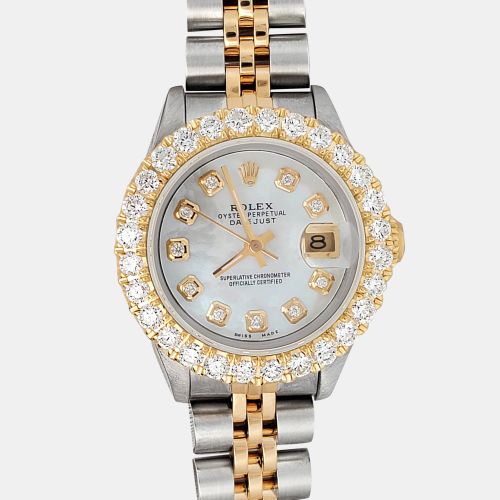 Custom 1.96ct Diamonds 18K Yellow Gold Stainless Steel Datejust Automatic Women's Wristwatch 26mm - Rolex - Modalova
