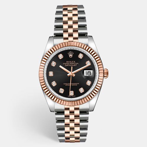 Rolex Black 18K Rose Gold Stainless Steel Datejust 126231 Women's Wristwatch 36 mm - Rolex - Modalova