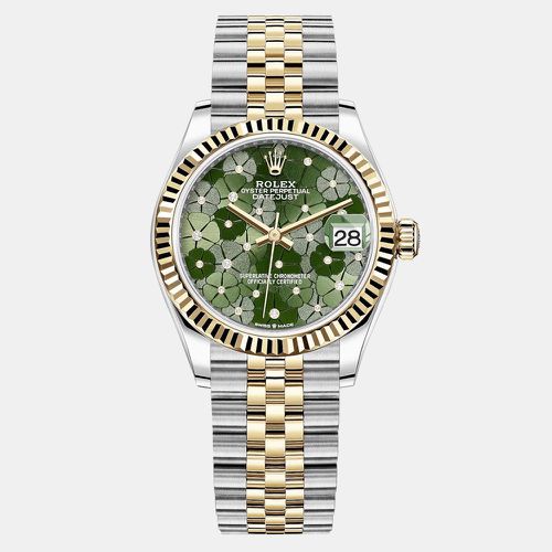 Rolex Datejust Green Diamond Floral Dial, Yellow Gold & Steel 31 MM - Rolex - Modalova