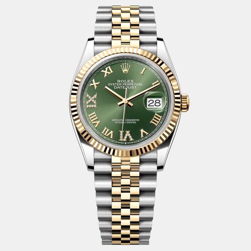 Rolex Datejust Green Roman Dial, Yellow Gold & Steel 31 mm - Rolex - Modalova