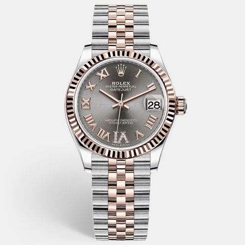 Rolex Datejust Grey Roman Dial Rose Gold & Steel 36 mm - Rolex - Modalova