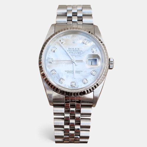 Rolex MOP 18K White Gold Stainless Steel Datejust 116234 Men's Wristwatch 36 mm - Rolex - Modalova