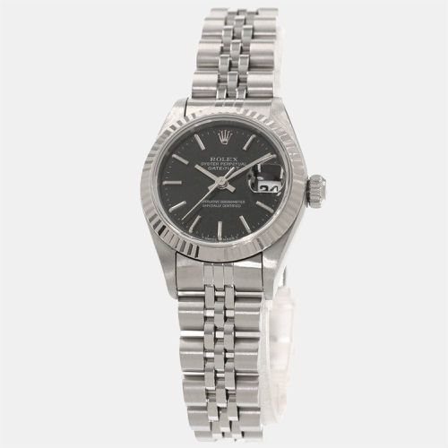 Black 18K White Gold And Stainless Steel Datejust 69174 Women's Wristwatch 26 mm - Rolex - Modalova