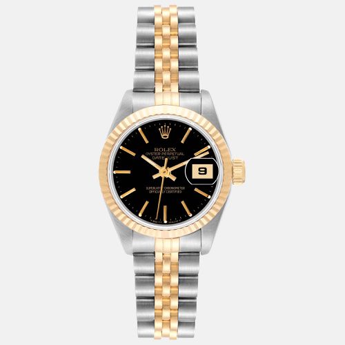 Rolex Datejust Steel Yellow Gold Black Dial Ladies Watch 69173 26 mm - Rolex - Modalova