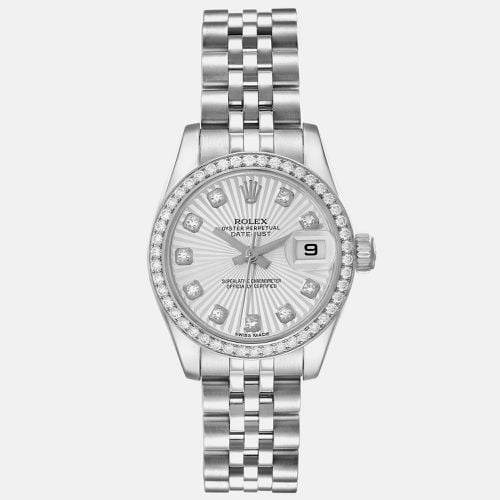 Rolex Datejust 26 Steel White Gold Sunburst Dial Diamond Ladies Watch 179384 26 mm - Rolex - Modalova