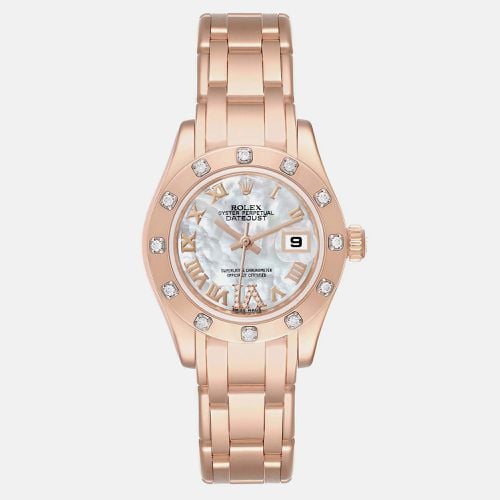 Rolex Pearlmaster Mother of Pearl Dial Rose Gold Diamond Ladies Watch 80315 29 mm - Rolex - Modalova