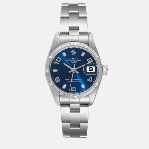 Rolex Date Blue Dial Steel Ladies Watch 69190 26 mm - Rolex - Modalova