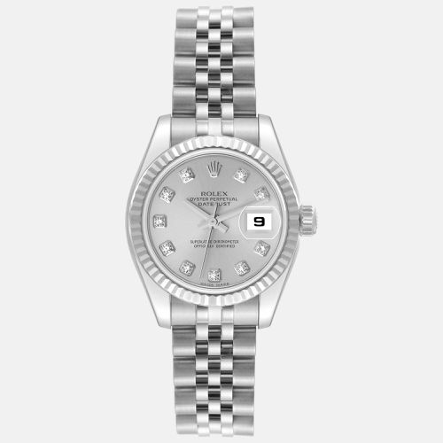 Rolex Datejust Steel White Gold Silver Diamond Dial Ladies Watch 26 mm - Rolex - Modalova