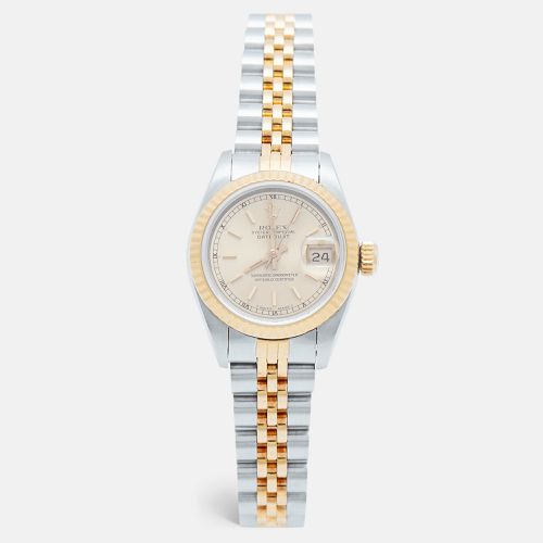 Rolex Champagne 18k Yellow Gold Stainless Steel Datejust 69173 Women's Wristwatch 26 mm - Rolex - Modalova