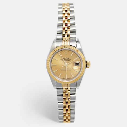 Champagne 18K Yellow Stainless Steel Datejust 69173 Women's Wristwatch 26 mm - Rolex - Modalova