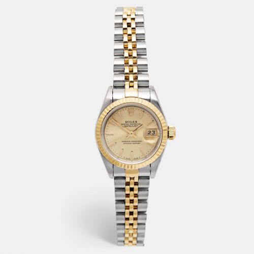 Rolex Champagne 18k Yellow Gold Stainless Steel Datejust 69173 Women's Wristwatch 26 mm - Rolex - Modalova