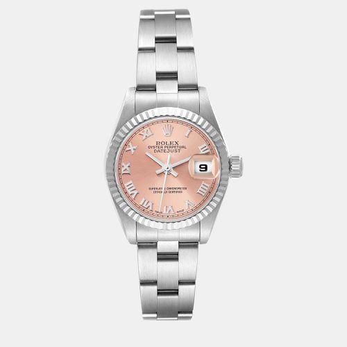 Datejust Salmon Dial Steel White Gold Ladies Watch 26 mm - Rolex - Modalova