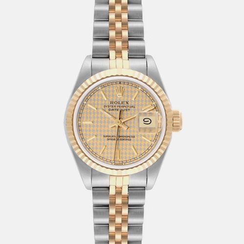 Rolex Datejust Steel Yellow Gold Houndstooth Dial Ladies Watch 69173 26 mm - Rolex - Modalova