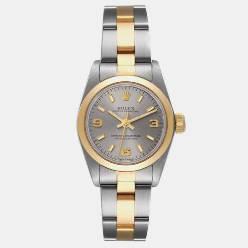 Rolex Oyster Perpetual Steel Yellow Gold Slate Dial Ladies Watch 24.0 mm - Rolex - Modalova