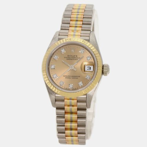 Champagne 18k Yellow Rose White Datejust 69179BIC Automatic Women's Wristwatch 26 mm - Rolex - Modalova