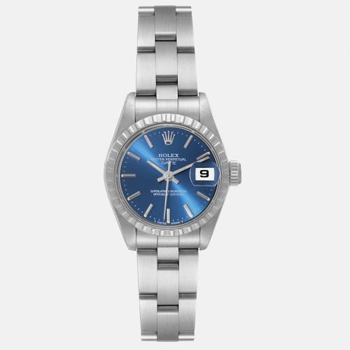 Rolex Date Blue Dial Oyster Bracelet Steel Ladies Watch 26.0 mm - Rolex - Modalova