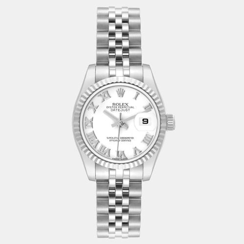 Rolex Datejust Steel White Gold White Roman Dial Ladies Watch 179174 26 mm - Rolex - Modalova