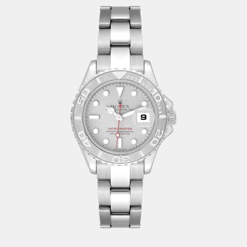 Yachtmaster 29 Steel Platinum Dial Bezel Ladies Watch 169622 - Rolex - Modalova