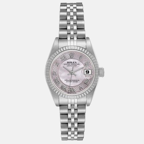 Rolex Datejust Steel White Gold Decorated Mother of Pearl Dial Ladies Watch 26.0 mm - Rolex - Modalova