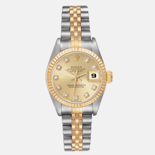 Datejust Steel Yellow Diamond Dial Ladies Watch 26.0 mm - Rolex - Modalova