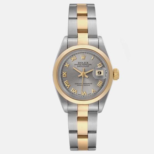 Rolex Datejust Steel Yellow Gold Slate Dial Ladies Watch 69163 - Rolex - Modalova