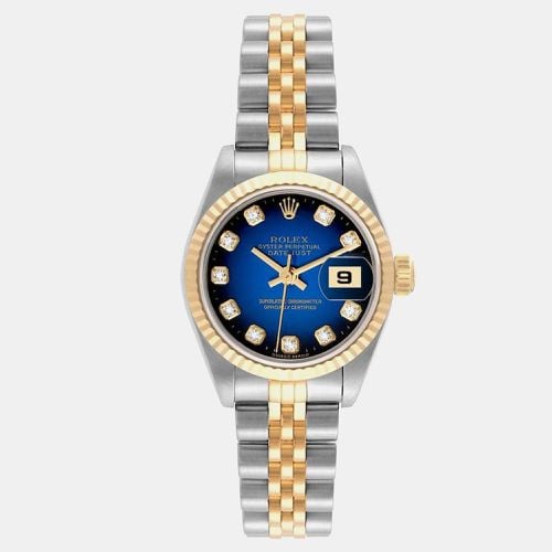 Rolex Datejust Steel Yellow Gold Blue Vignette Diamond Dial Ladies Watch 79173 26 mm - Rolex - Modalova