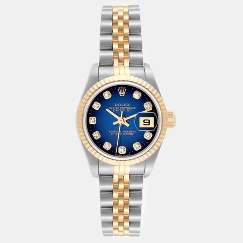 Rolex Datejust Steel Yellow Gold Blue Vignette Diamond Dial Ladies Watch 26.0 mm - Rolex - Modalova