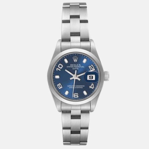 Rolex Date Blue Dial Steel Ladies Watch 26.0 mm - Rolex - Modalova