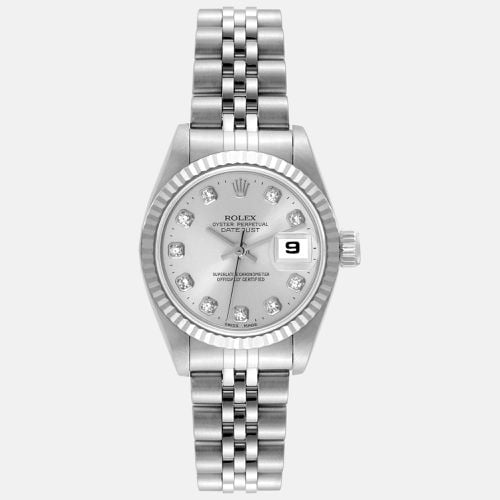 Datejust Steel White Gold Diamond Dial Ladies Watch 69174 26 mm - Rolex - Modalova