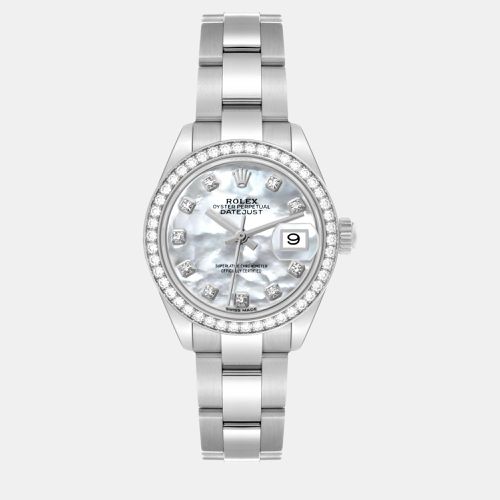 Rolex Datejust Steel White Gold Mother of Pearl Dial Diamond Ladies Watch 28.0 mm - Rolex - Modalova