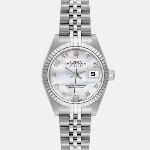 Datejust Steel White Gold Mother of Pearl Dial Ladies Watch 79174 - Rolex - Modalova