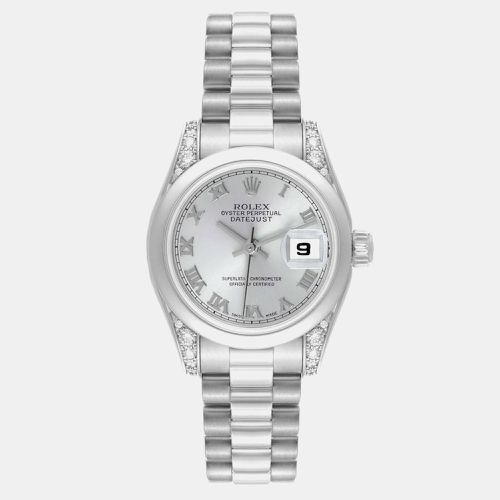 Rolex Datejust President Platinum Silver Diamond Ladies Watch 179296 26 mm - Rolex - Modalova