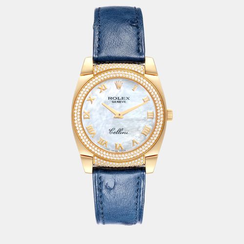 Cellini Cestello Yellow Gold MOP Diamond Ladies Watch 6321 - Rolex - Modalova