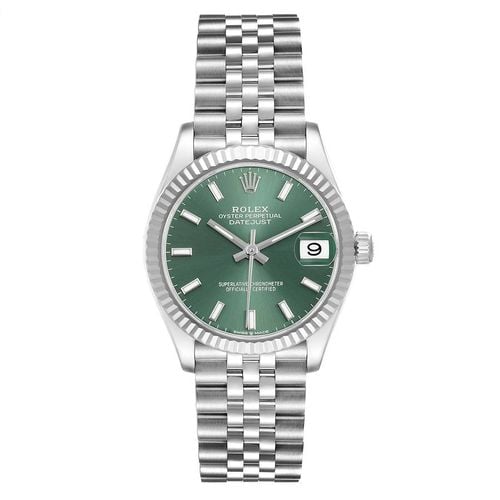 Rolex Datejust Midsize Steel White Gold Mint Green Dial Watch 31.0 mm - Rolex - Modalova